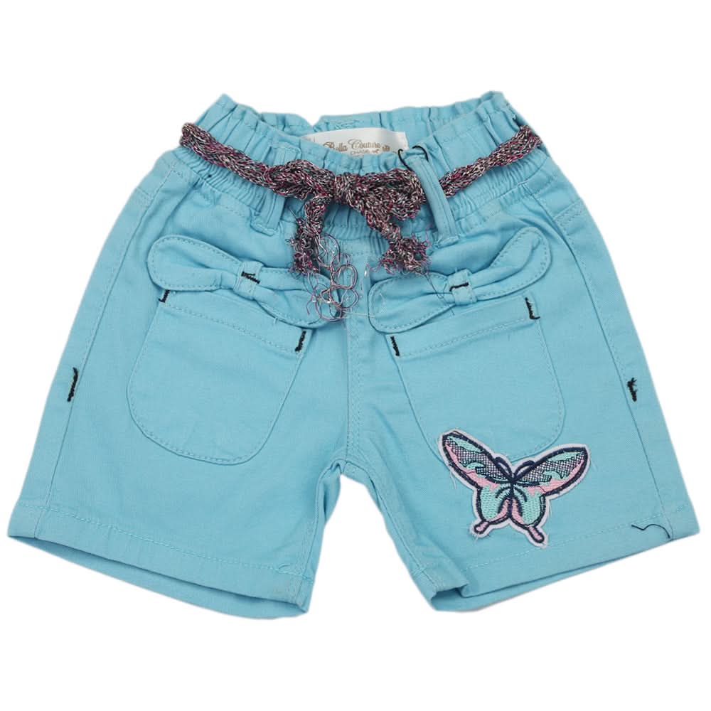 Girls Short - Sky Blue, Girls Shorts Skirts, Chase Value, Chase Value