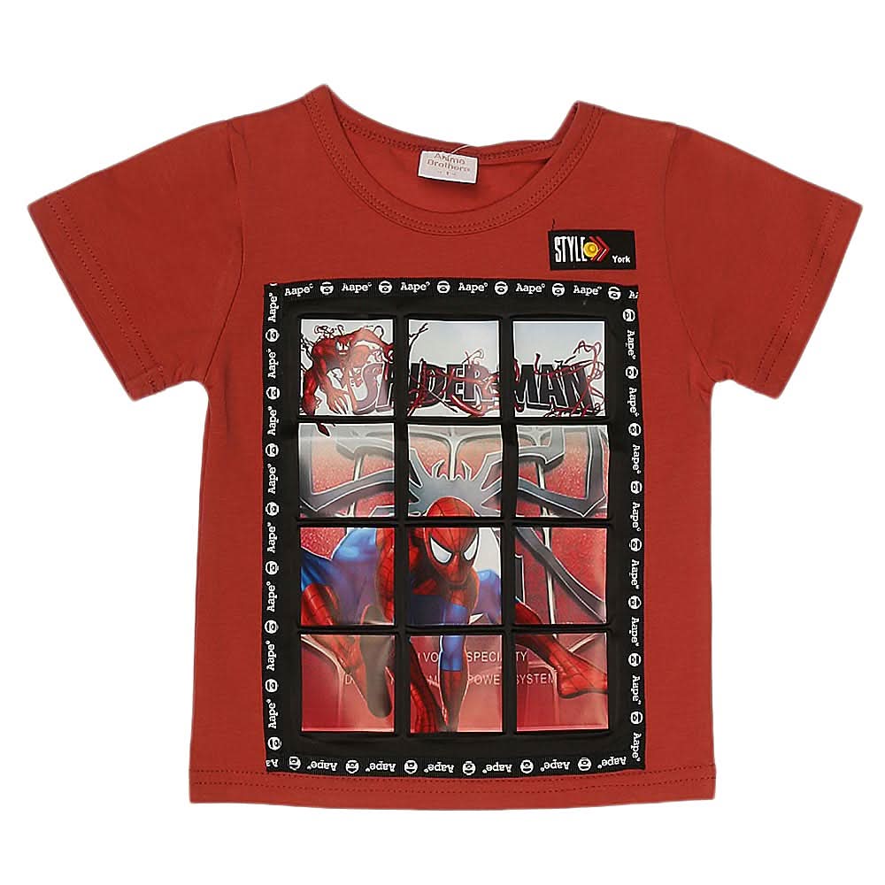 Copy of Boys Half Sleeves T-Shirt - Rust, Kids, Boys T-Shirts, Chase Value, Chase Value