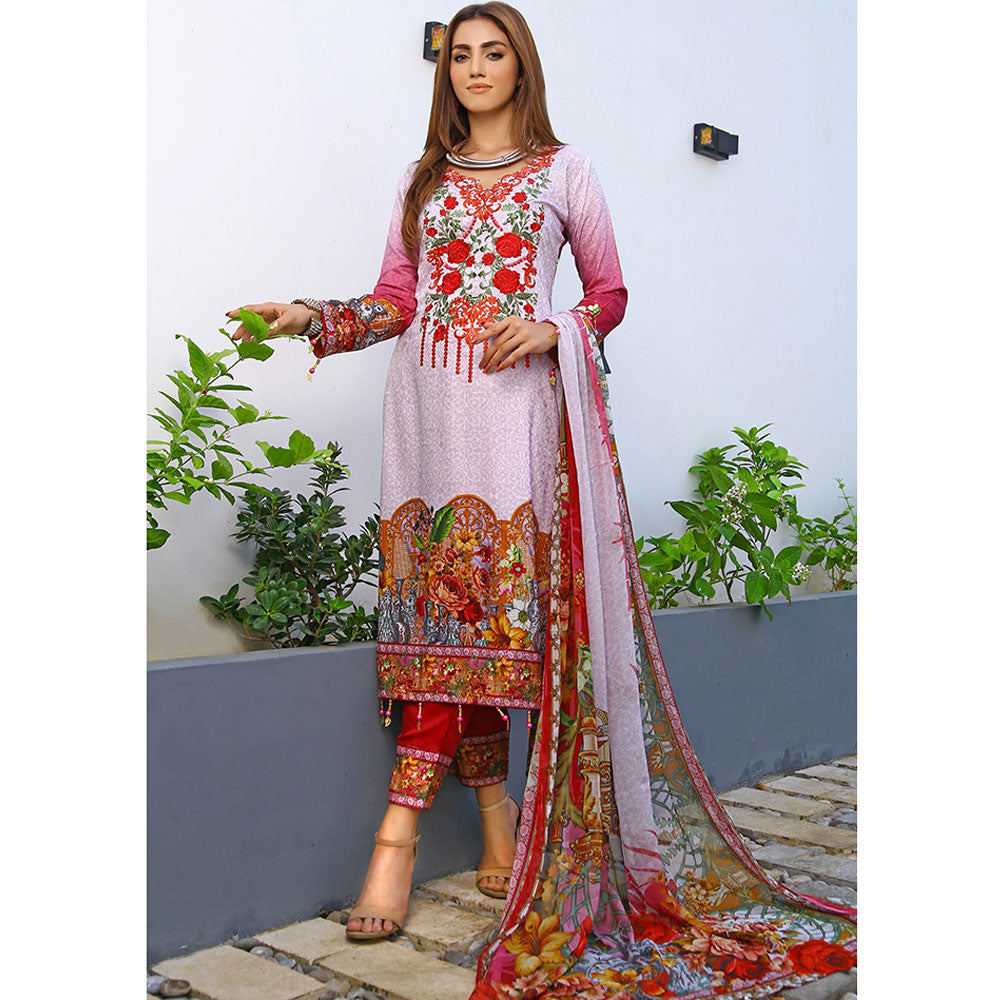 RA LE ROYAL Viscose Jacquard Printed & Embroidered 3 Pcs Un-Stitched Suit - SR-2824, Women, 3Pcs Shalwar Suit, Rana Arts, Chase Value
