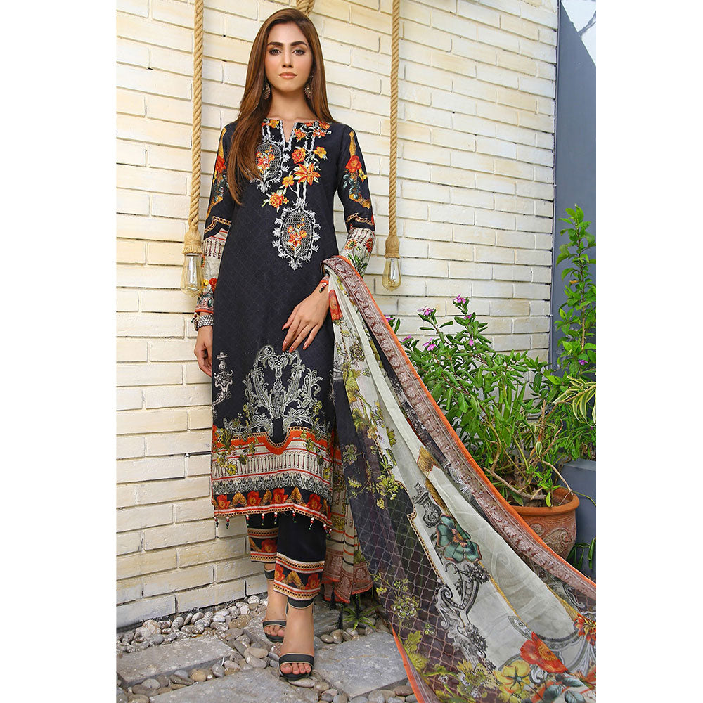 RA LE ROYAL Viscose Jacquard Printed & Embroidered 3 Pcs Un-Stitched Suit - SR-2826, Women, 3Pcs Shalwar Suit, Rana Arts, Chase Value