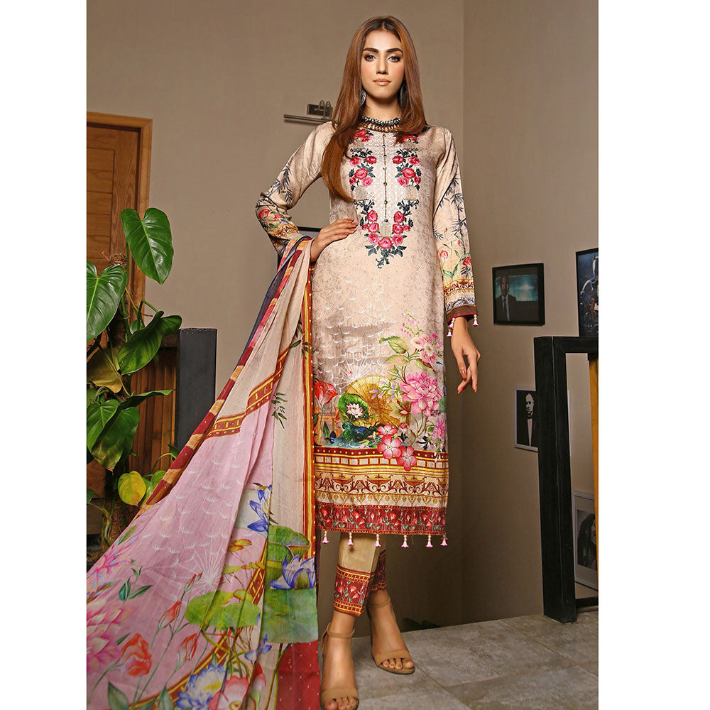 RA LE ROYAL Viscose Jacquard Printed & Embroidered 3 Pcs Un-Stitched Suit - SR-2827, Women, 3Pcs Shalwar Suit, Rana Arts, Chase Value