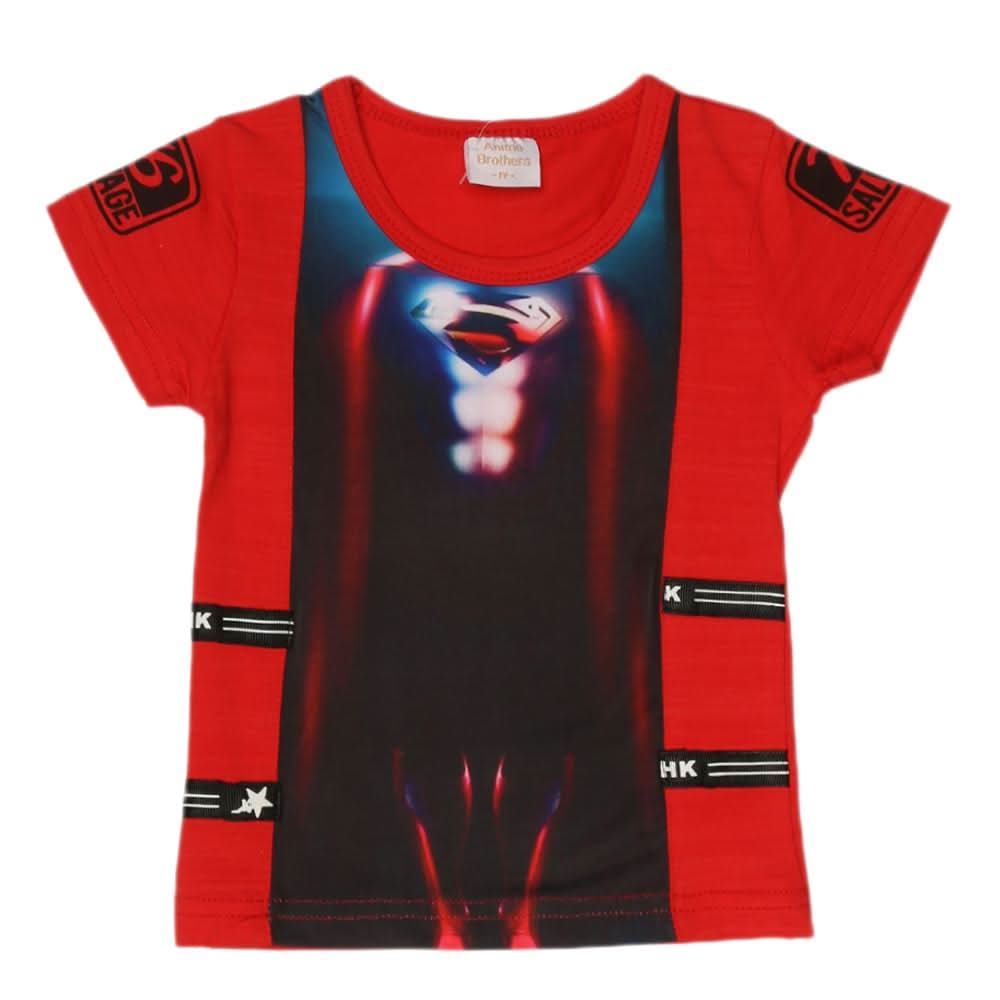 Boys Half Sleeves T-Shirt - Red, Kids, Boys T-Shirts, Chase Value, Chase Value