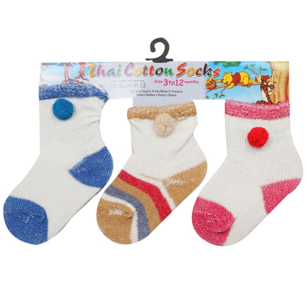 Newborn Socks Pack Of 3 - S, Newborn Caps, Shoes & Socks, Chase Value, Chase Value