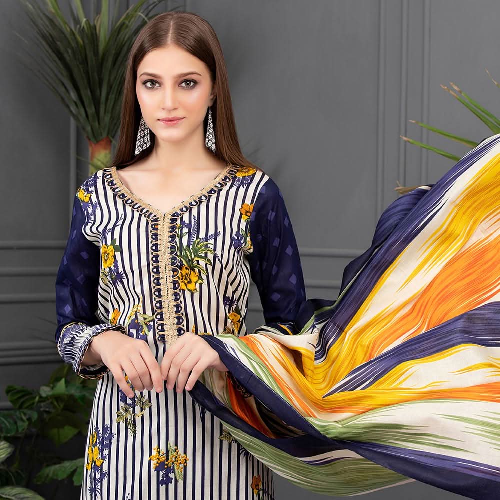 Sahil Special Edition Printed Linen 3 Pcs Un-Stitched Suit - 1, Women, 3Pcs Shalwar Suit, ZS Textiles, Chase Value