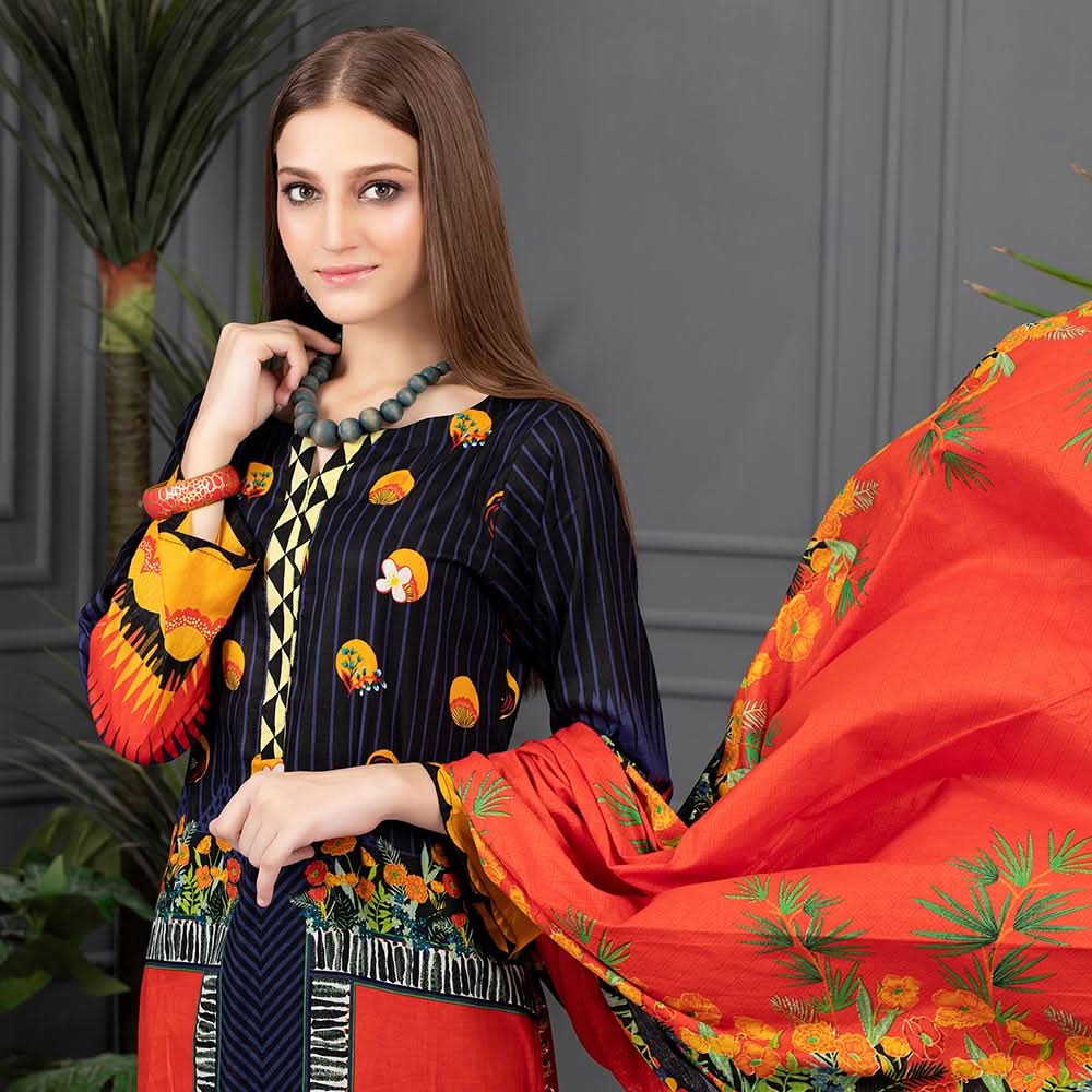 Sahil Special Edition Printed Linen 3 Pcs Un-Stitched Suit - 2, Women, 3Pcs Shalwar Suit, ZS Textiles, Chase Value