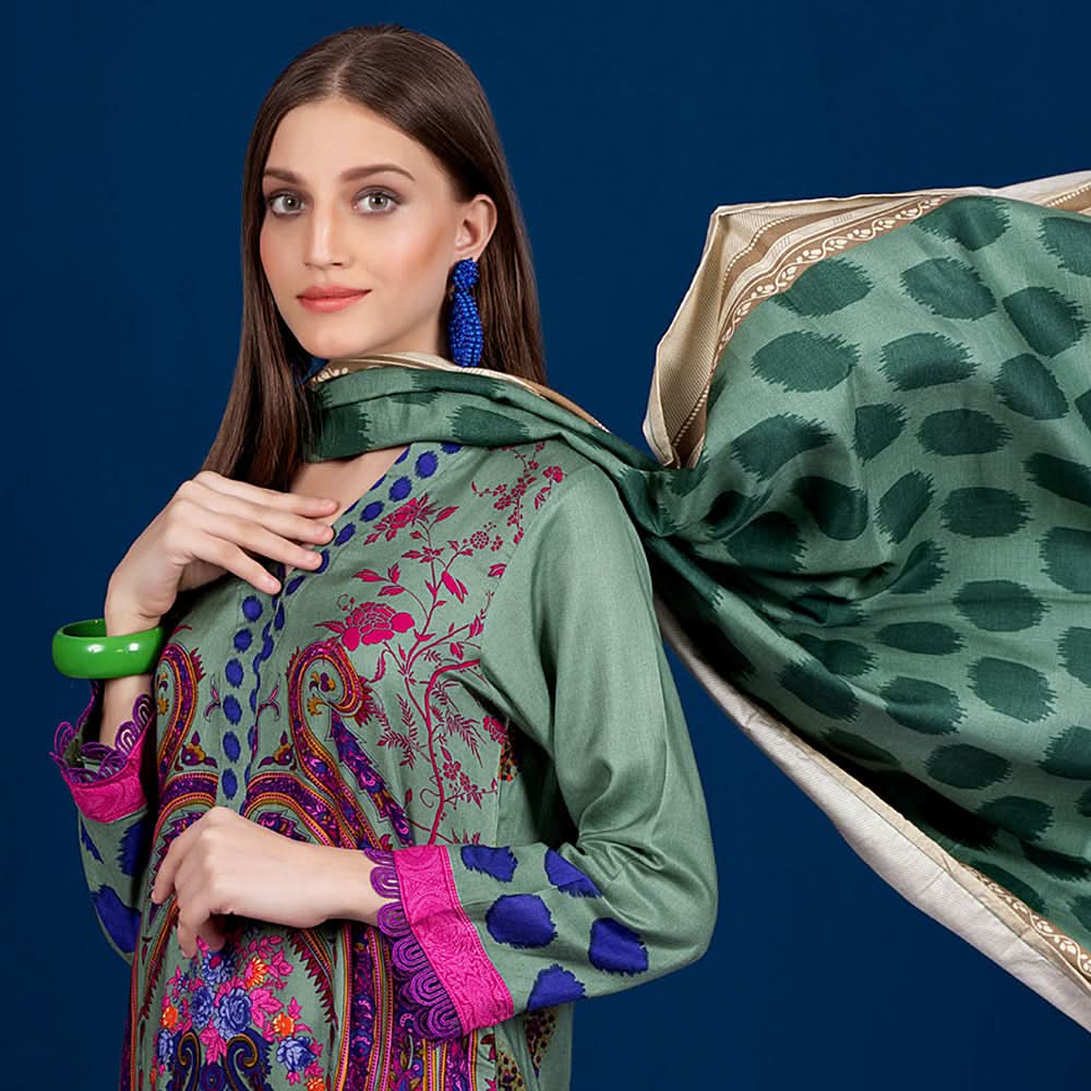 Sahil  Printed Linen Un-Stitched 3 Pcs Suit V-2 - 4, Women, 3Pcs Shalwar Suit, Sahil, Chase Value