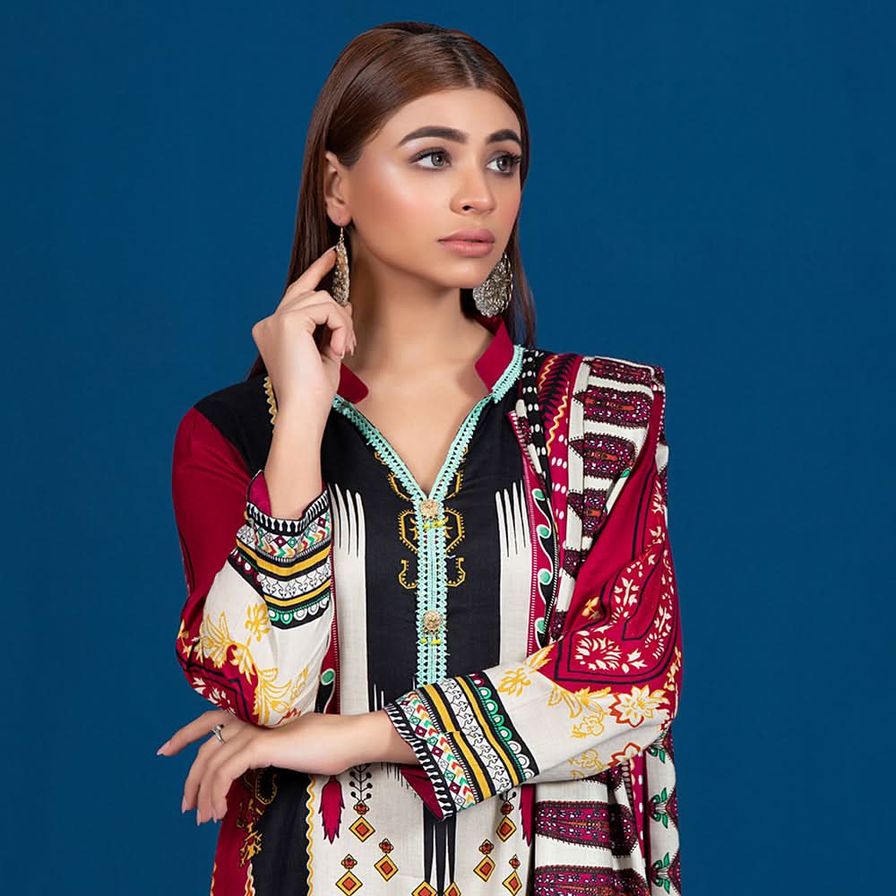 Sahil  Printed Linen Un-Stitched 3 Pcs Suit V-2 - 1, Women, 3Pcs Shalwar Suit, Sahil, Chase Value