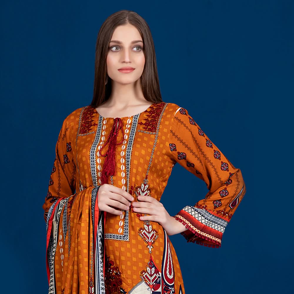 Sahil  Printed Linen Un-Stitched 3 Pcs Suit V-2 - 2, Women, 3Pcs Shalwar Suit, Sahil, Chase Value