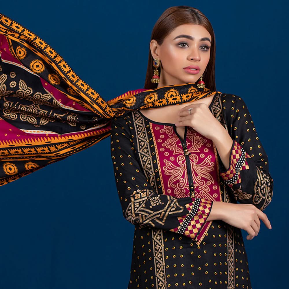 Sahil  Printed Linen Un-Stitched 3 Pcs Suit V-2 - 3, Women, 3Pcs Shalwar Suit, Sahil, Chase Value