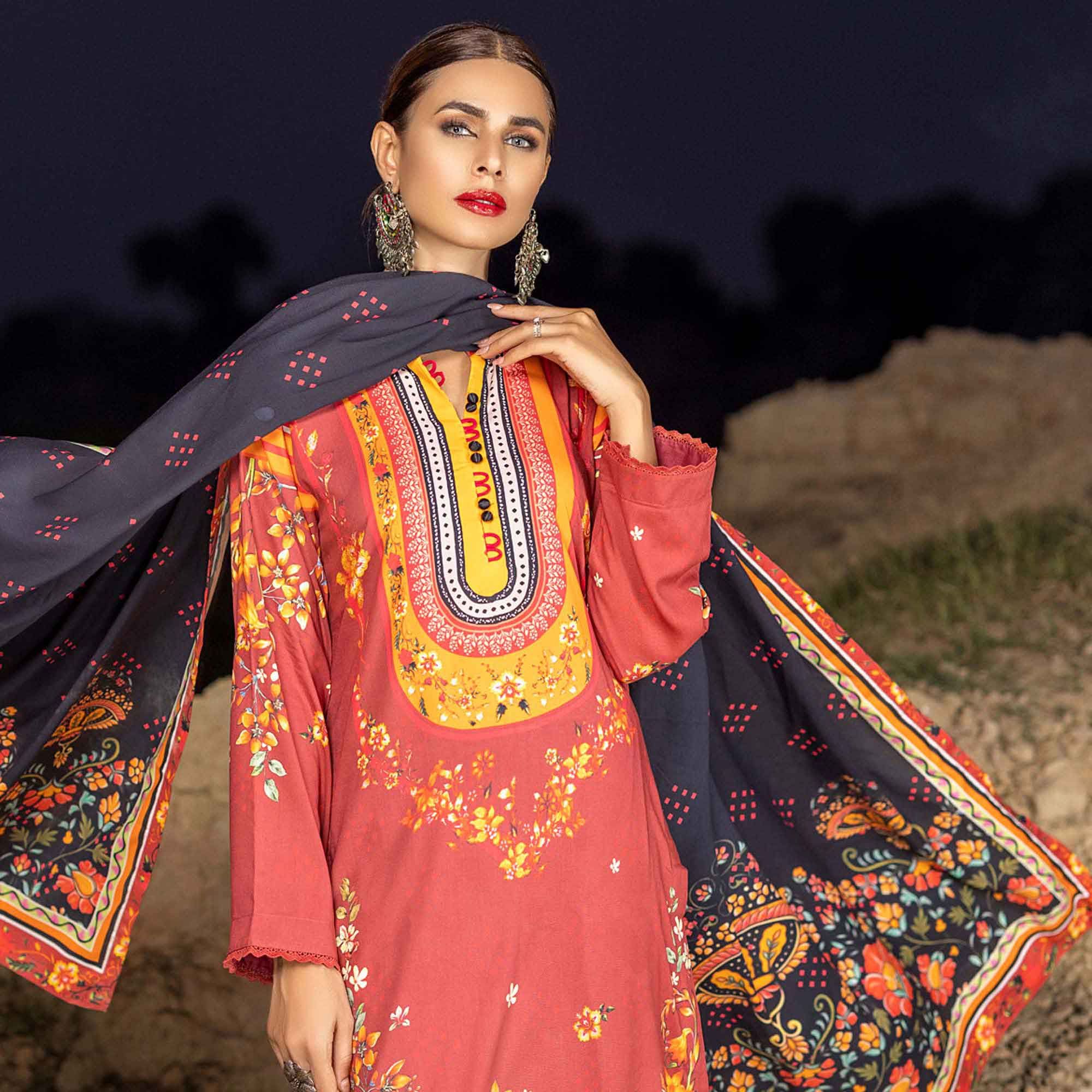 Salina Linen Unstitched 3Pcs Suit - 10, Women, 3Pcs Shalwar Suit, Regalia Textiles, Chase Value