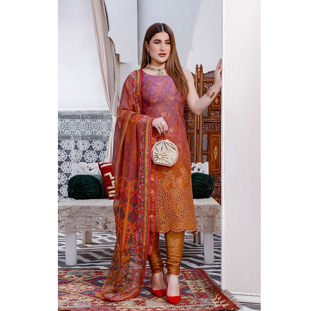 Satrangi Lawn Chicken Kari Digital Printed 3Pcs Unstitched Suit - 6, Women, 3Pcs Shalwar Suit, MI Creation, Chase Value