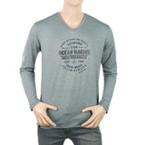 Men's Full Sleeves Round Neck Lycra Printed T-Shirt - Sea Green, Men, T-Shirts And Polos, Chase Value, Chase Value