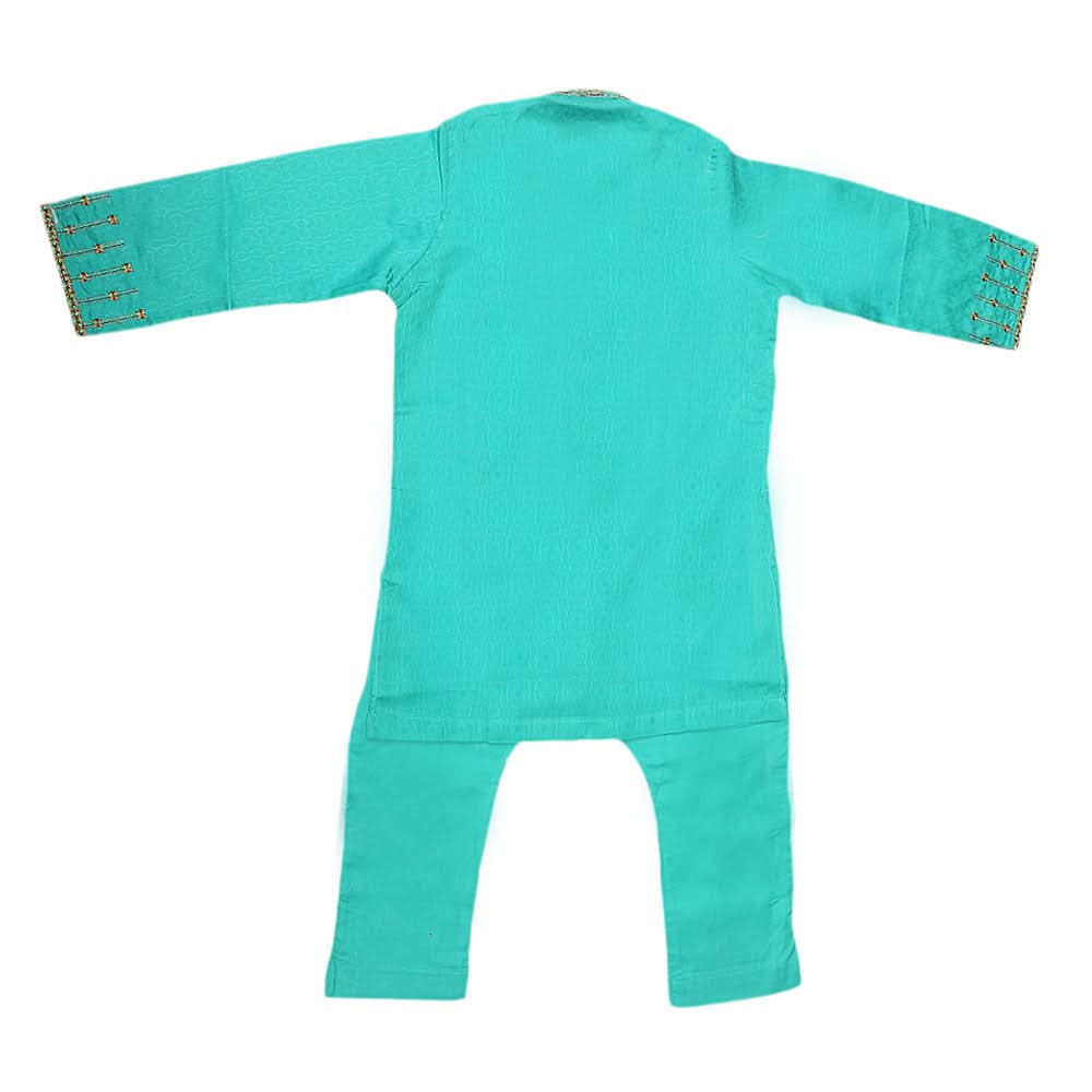 Boys Embroidered Kurta Shalwar Suit - Sea Green, Kids, Boys Shalwar Kameez, Chase Value, Chase Value