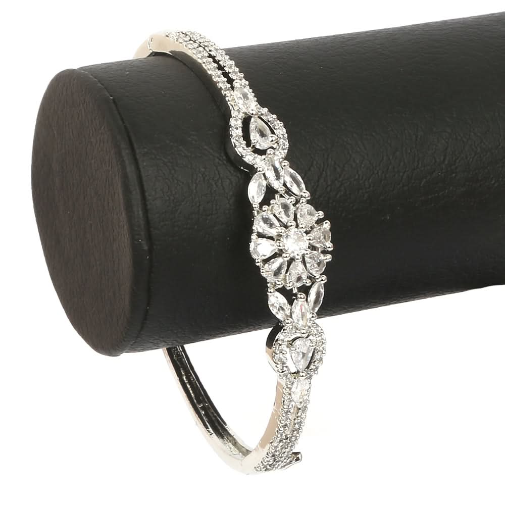 Women's American Diamond Kara Bracelet - Silver, Women, Bangles & Bracelets, Chase Value, Chase Value