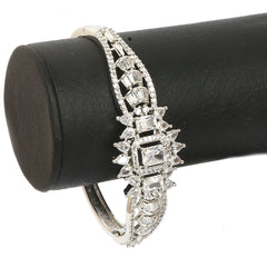 Women's American Diamond Kara Bracelet - Silver, Women, Bangles & Bracelets, Chase Value, Chase Value