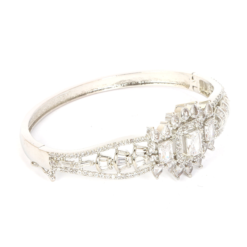 Women's American Diamond Kara Bracelet - Silver, Women, Bangles & Bracelets, Chase Value, Chase Value