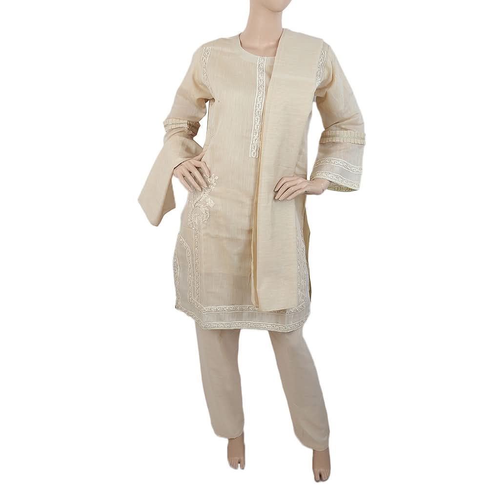 Women's Embroidered Fancy 3Pcs Suit - Skin, Women, Shalwar Suits, Chase Value, Chase Value