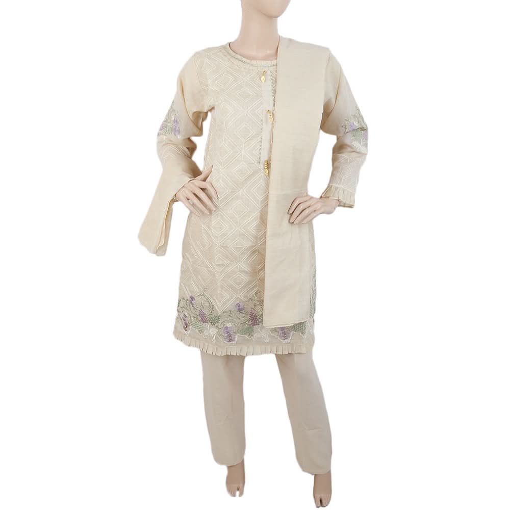 Women's Embroidered Fancy 3Pcs Suit - Skin, Women, Shalwar Suits, Chase Value, Chase Value
