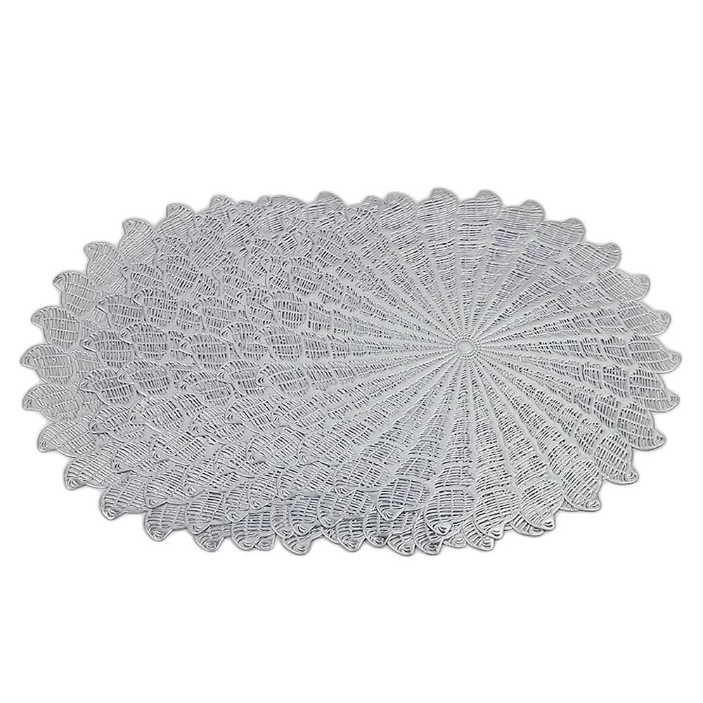 Table Mat Vinyl 6 Pcs Set - D - Silver, Home & Lifestyle, Mats, Chase Value, Chase Value