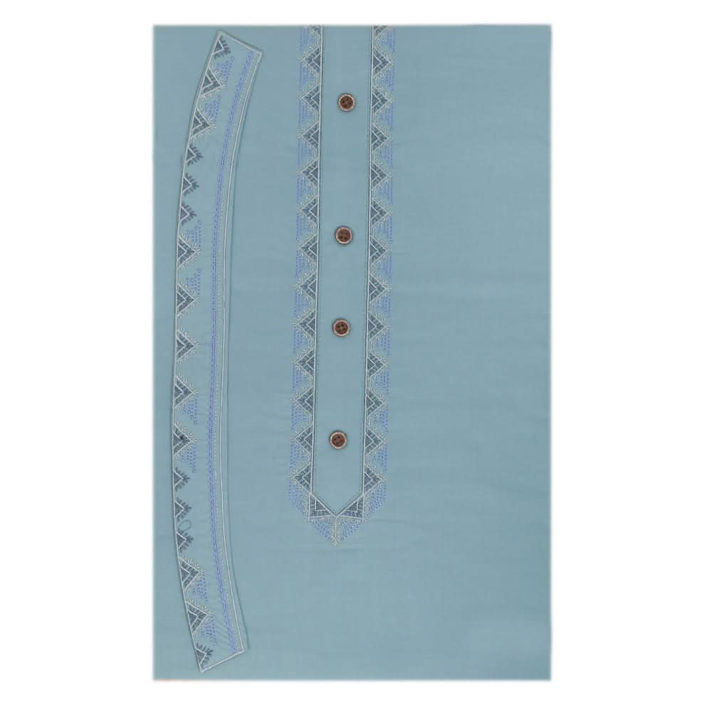 Men's Mashriq Embroidered Un-Stitched Suit - Steel-Blue, Men, Unstitched Fabric, Chase Value, Chase Value