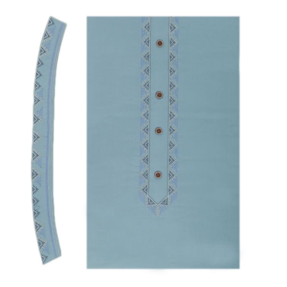Men's Mashriq Embroidered Un-Stitched Suit - Steel-Blue, Men, Unstitched Fabric, Chase Value, Chase Value