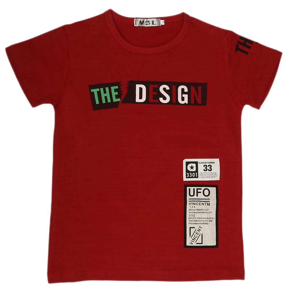 Boys Half Sleeves T-Shirt - Maroon, Kids, Boys T-Shirts, Chase Value, Chase Value