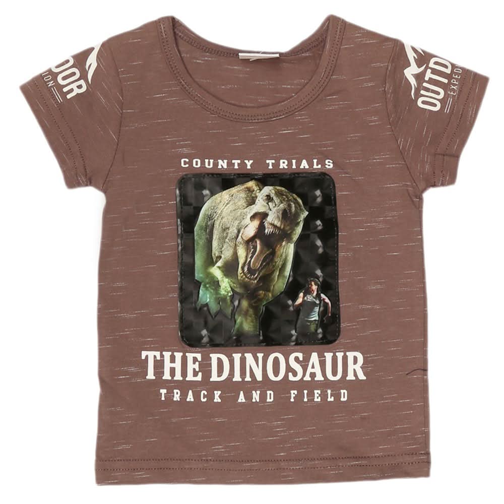 Boys Half Sleeves T-Shirt - Brown, Kids, Boys T-Shirts, Chase Value, Chase Value