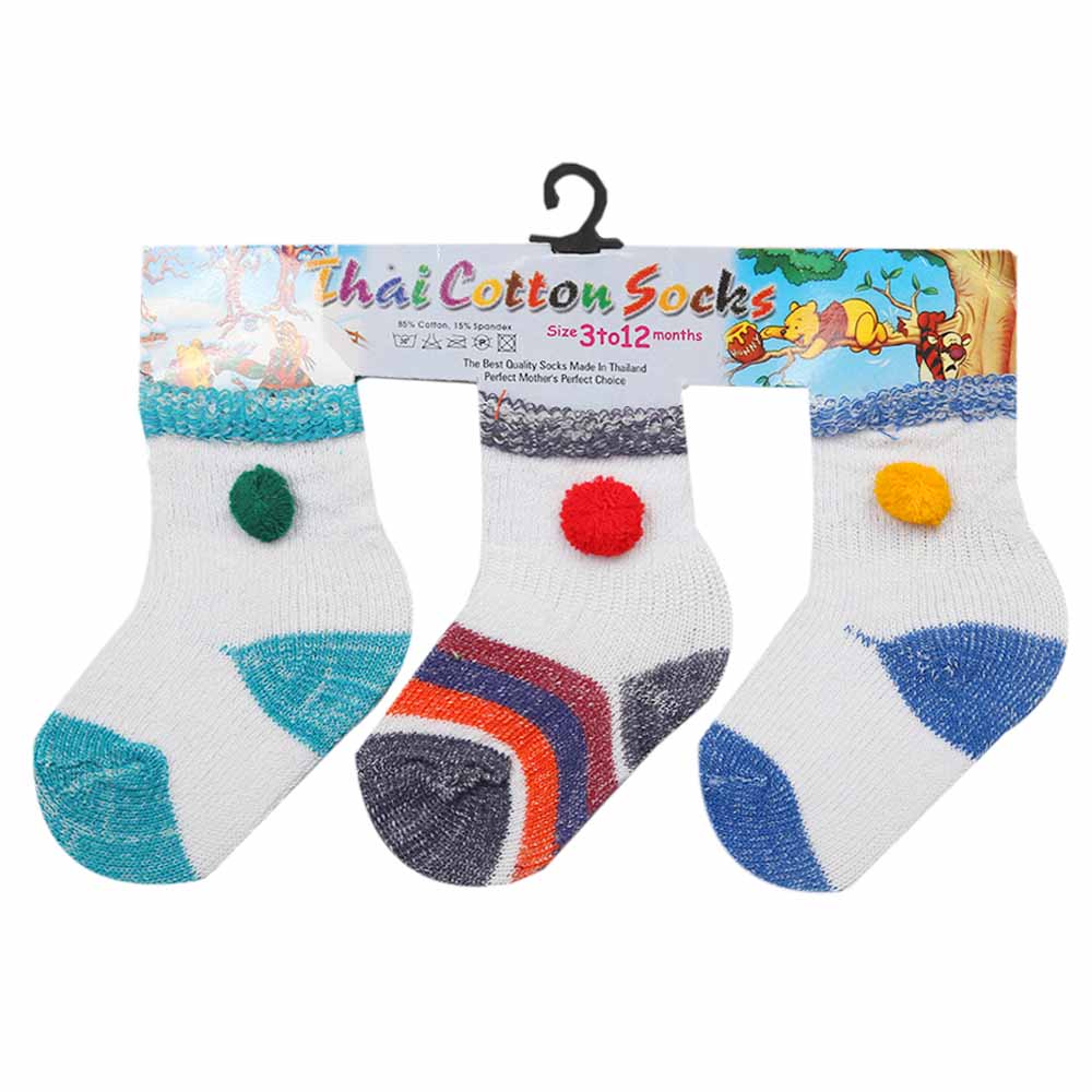 Newborn Socks Pack Of 3 - T, Newborn Caps, Shoes & Socks, Chase Value, Chase Value