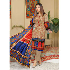 Tehzeeb Digital Printed Cambric 3Pcs Unstitched Suit V1 - 1, Women, 3Pcs Shalwar Suit, Ulfat Textile, Chase Value