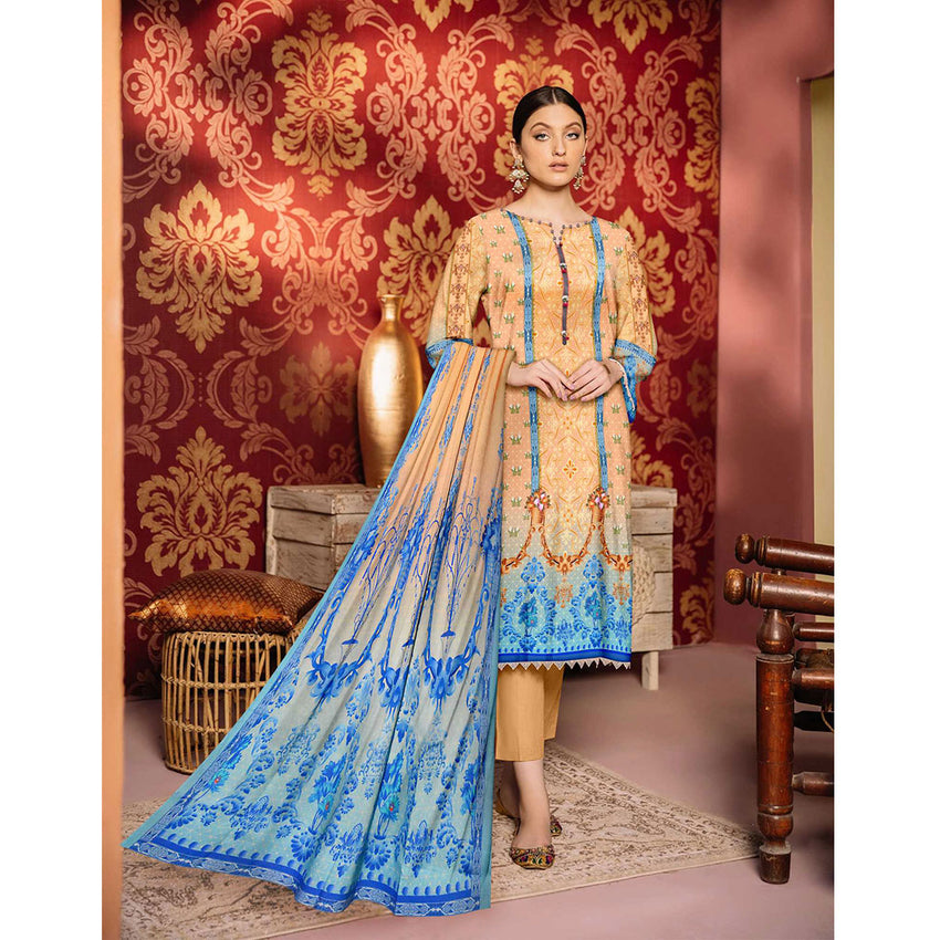 Tehzeeb Digital Printed Cambric 3Pcs Unstitched Suit V1 - 10, Women, 3Pcs Shalwar Suit, Ulfat Textile, Chase Value