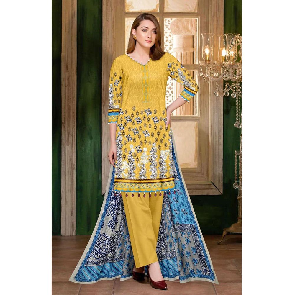 Tehzeeb Digital Printed Cambric 3Pcs Unstitched Suit V1 - 6, Women, 3Pcs Shalwar Suit, Ulfat Textile, Chase Value