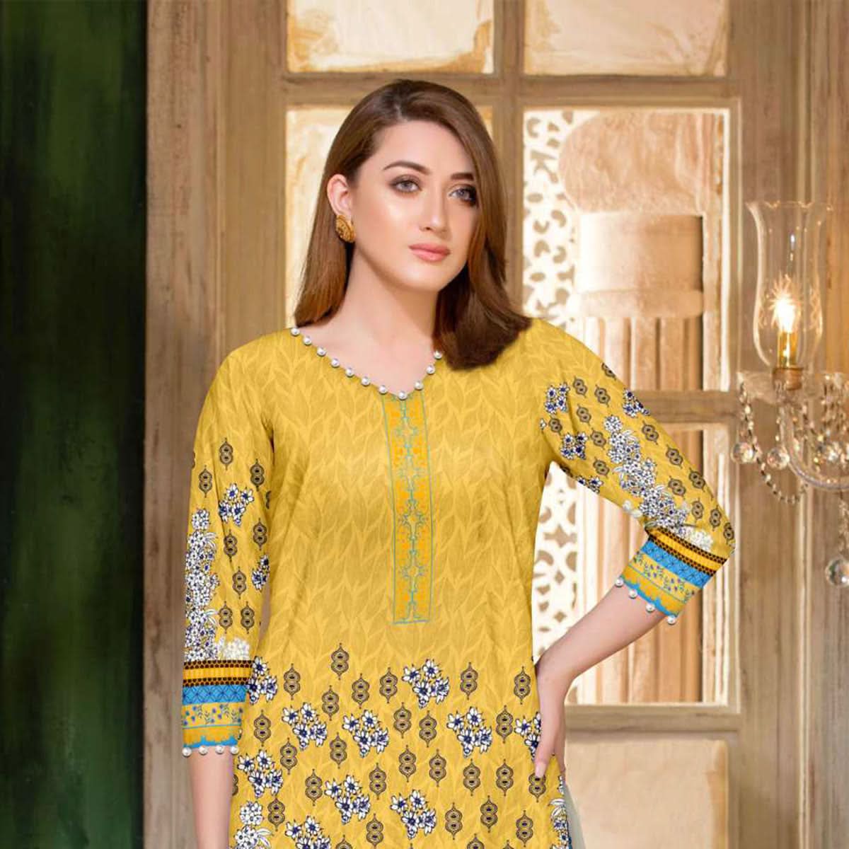 Tehzeeb Digital Printed Cambric 3Pcs Unstitched Suit V1 - 6, Women, 3Pcs Shalwar Suit, Ulfat Textile, Chase Value