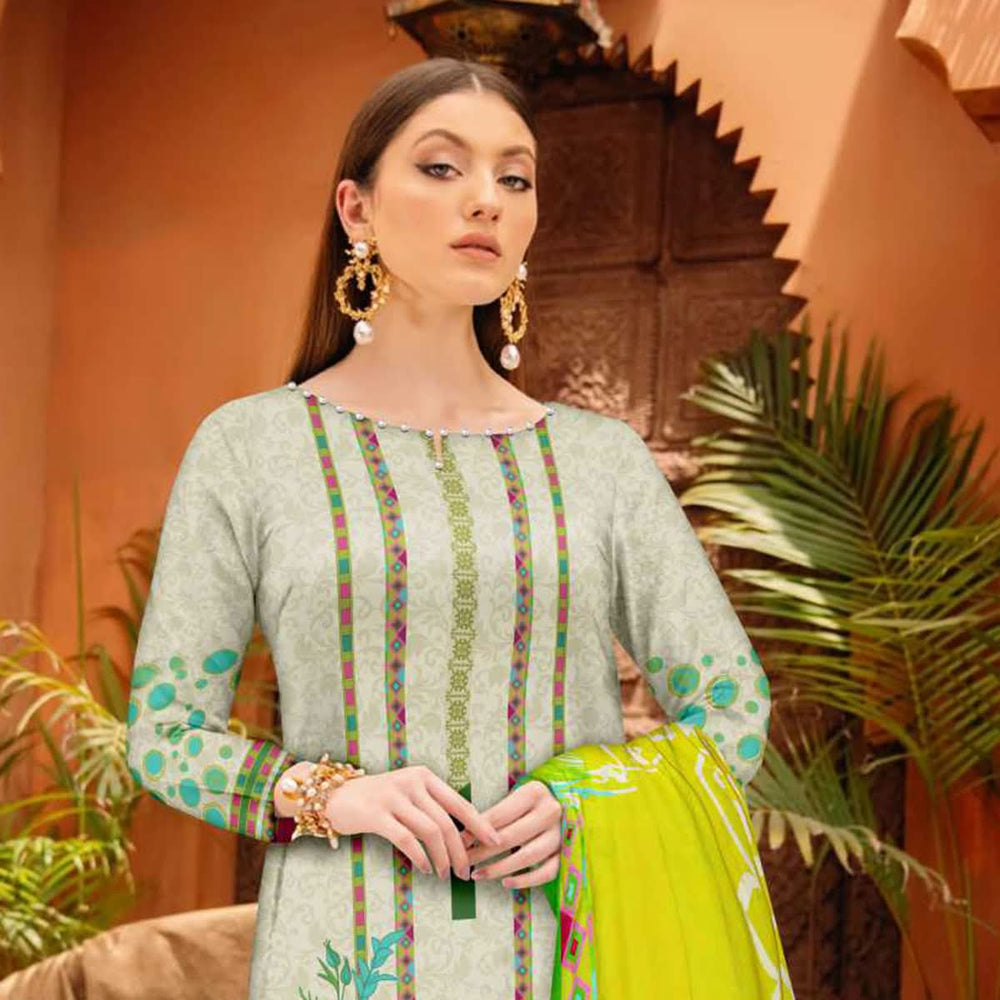 Tehzeeb Digital Printed Cambric 3Pcs Unstitched Suit V1 - 7, Women, 3Pcs Shalwar Suit, Ulfat Textile, Chase Value