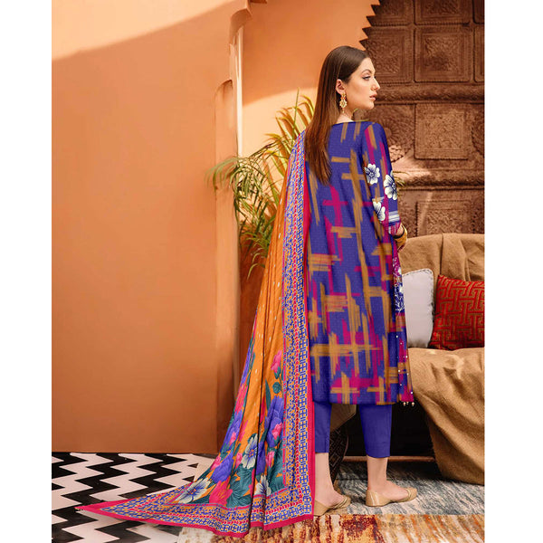 Tehzeeb Digital Printed Cambric 3Pcs Unstitched Suit V1 - 8, Women, 3Pcs Shalwar Suit, Ulfat Textile, Chase Value