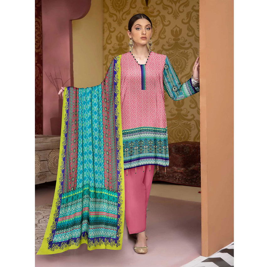 Tehzeeb Digital Printed Cambric 3Pcs Unstitched Suit V1 - 9, Women, 3Pcs Shalwar Suit, Ulfat Textile, Chase Value