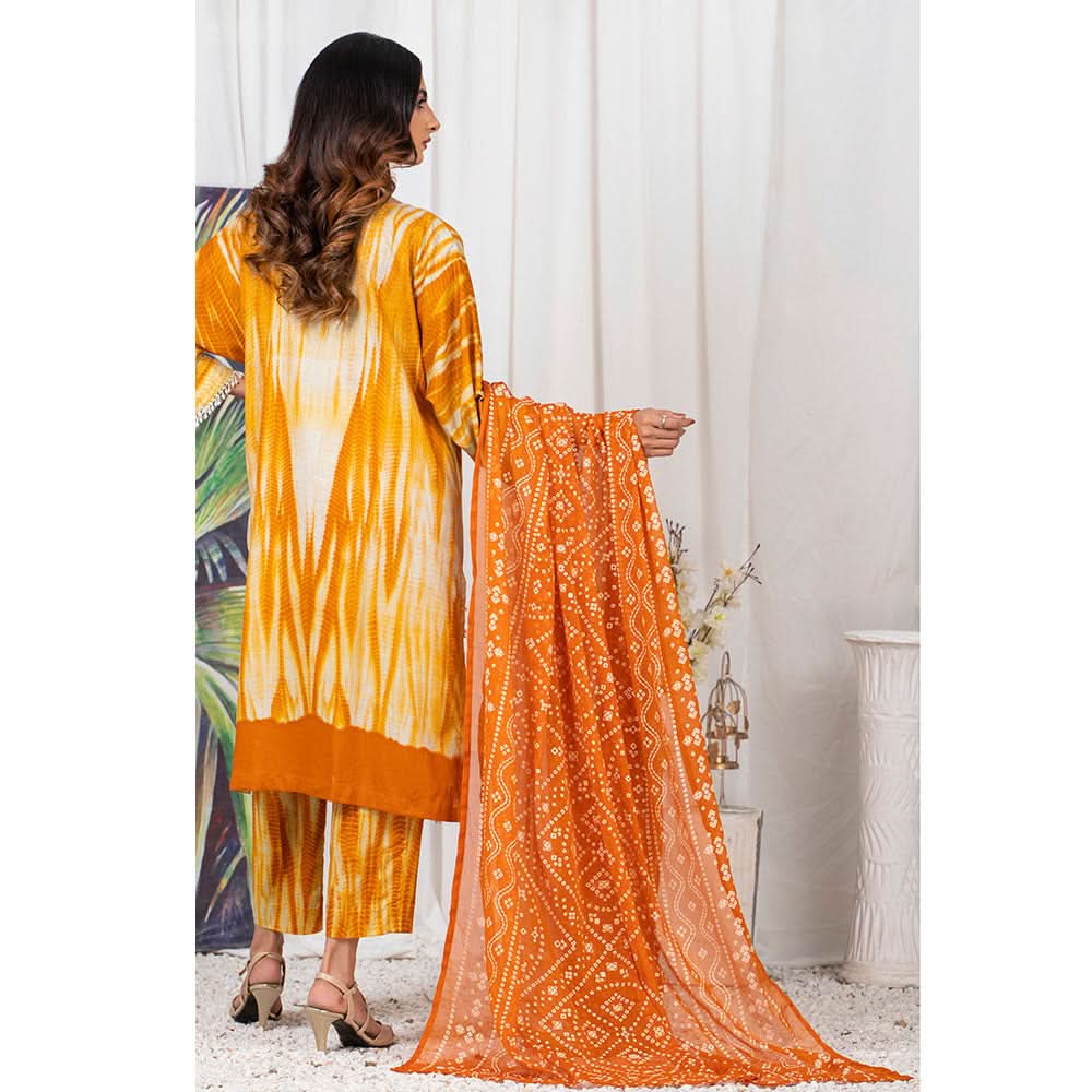 TIE & DYE Printed Cotton 3 Pcs Un-Stitched Suit - 6, Women, 3Pcs Shalwar Suit, ZS Textiles, Chase Value