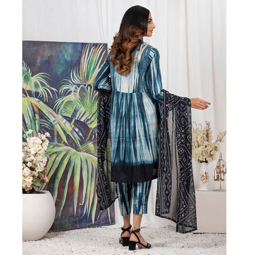 TIE & DYE Printed Cotton 3 Pcs Un-Stitched Suit - 4, Women, 3Pcs Shalwar Suit, ZS Textiles, Chase Value
