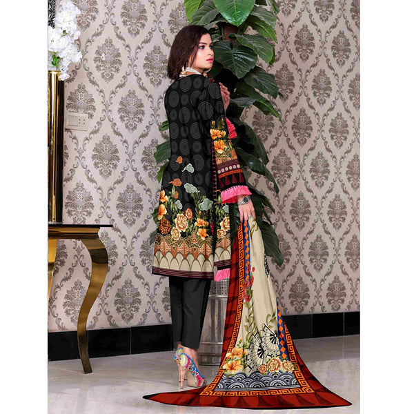 SAQAFAT Twill Digital Printed 3 Pcs Un-Stitched Suit - 1, Women, 3Pcs Shalwar Suit, Ulfat Textile, Chase Value