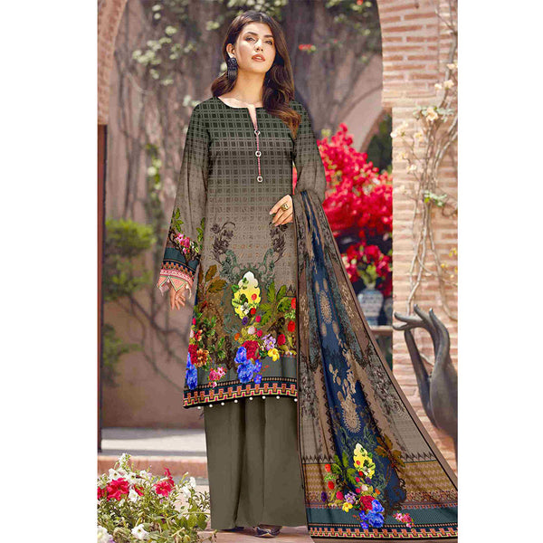 SAQAFAT Twill Digital Printed 3 Pcs Un-Stitched Suit - 10, Women, 3Pcs Shalwar Suit, Ulfat Textile, Chase Value