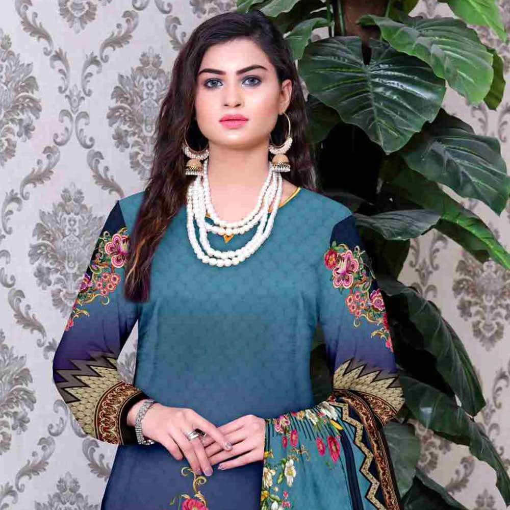 SAQAFAT Twill Digital Printed 3 Pcs Un-Stitched Suit - 3, Women, 3Pcs Shalwar Suit, Ulfat Textile, Chase Value