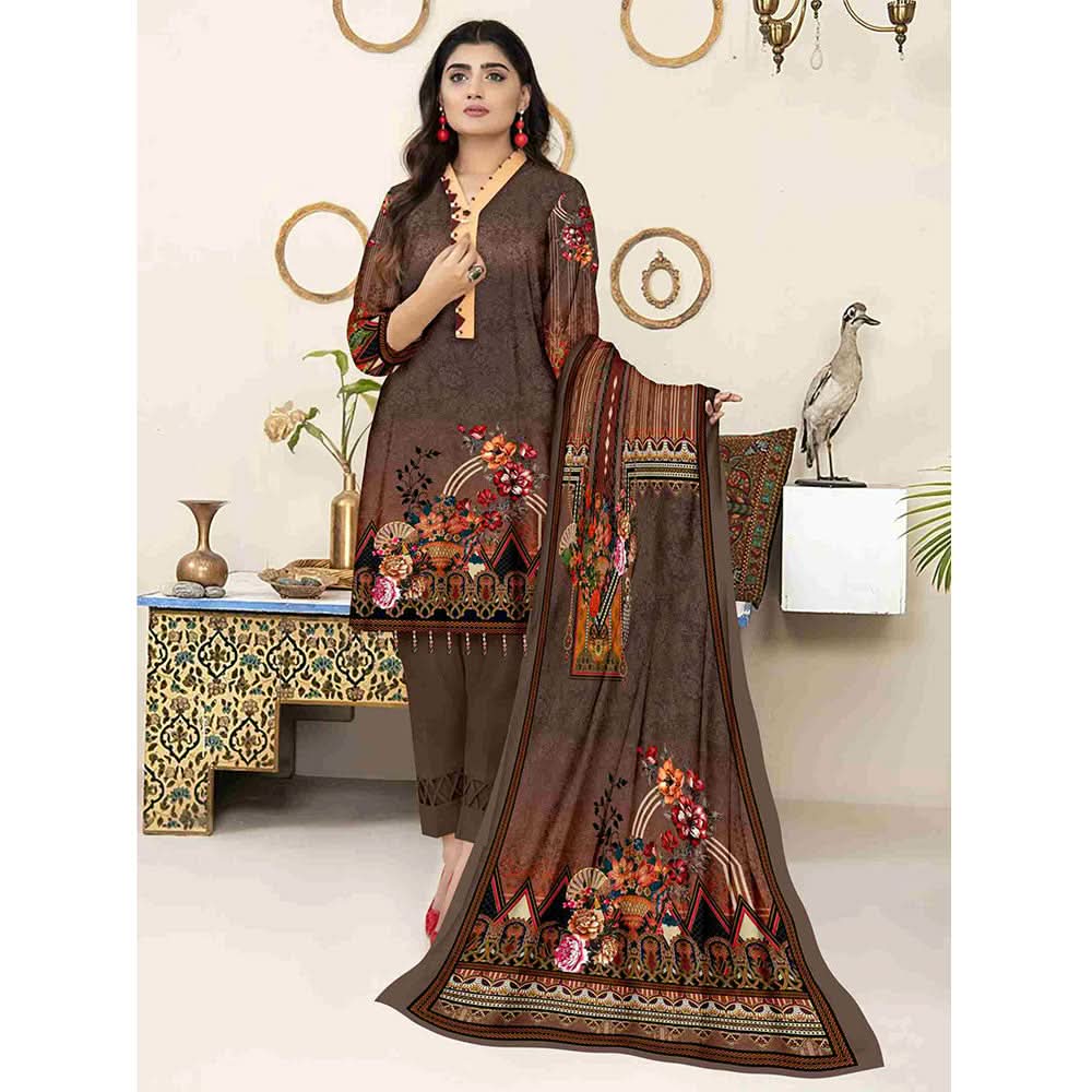 SAQAFAT Twill Digital Printed 3 Pcs Un-Stitched Suit - 6, Women, 3Pcs Shalwar Suit, Ulfat Textile, Chase Value
