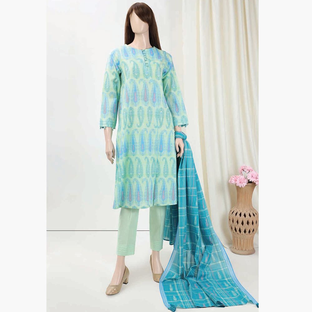Saffron Digital Printed Unstitched 3Pcs Suit - 9A, Women, 3Pcs Shalwar Suit, Saya, Chase Value