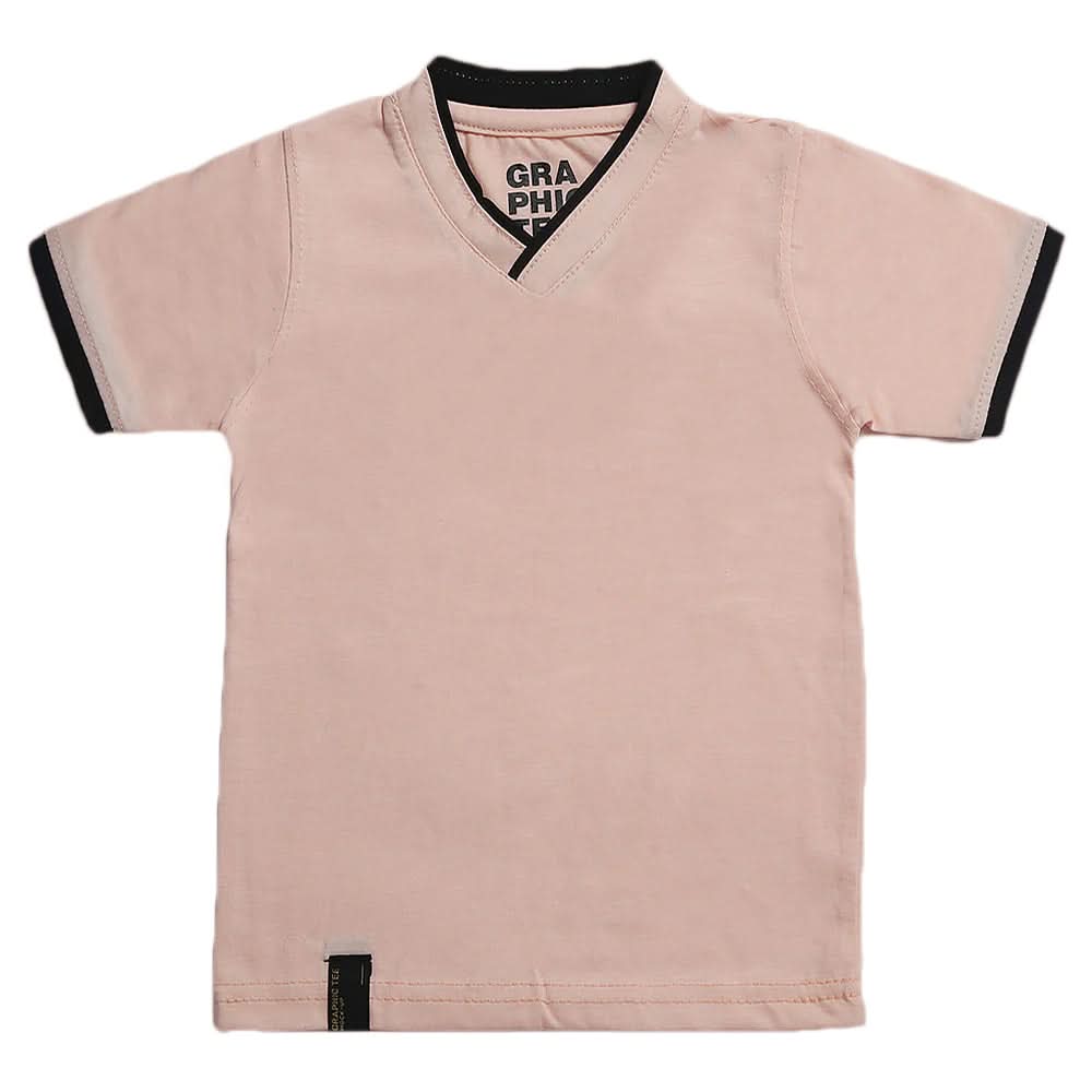 Boys Half Sleeves Fashion T-Shirt -Peach, Kids, Boys T-Shirts, Chase Value, Chase Value