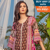 Three Star Printed Lawn 3 Pcs Un-Stitched Suit Vol 3 - 5-B, Women, 3Pcs Shalwar Suit, Al Dawood Textiles, Chase Value
