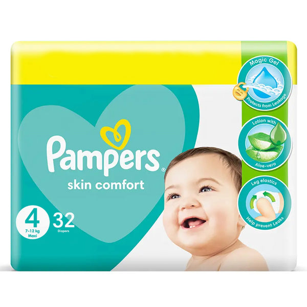 Pampers Skin Comfort 4(7-12) Kg Maxi 32 Diapers, Diapers & Wipes, Pampers, Chase Value