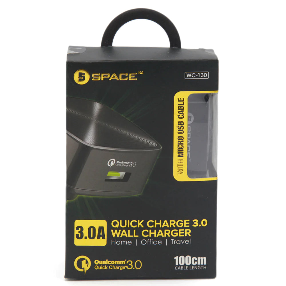 Space Quick Charge Wall Charger 3.0 - Usb Cable, Mobile Charger, Chase Value, Chase Value