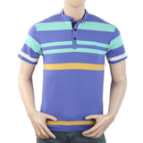 Men's Half Sleeves Placket T-Shirt - Royal Blue, Men, T-Shirts And Polos, Chase Value, Chase Value
