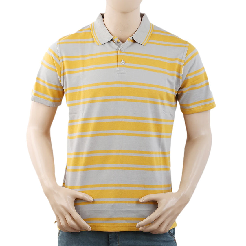 Men's Half Sleeves with Logo Polo T-Shirt - Yellow, Men, T-Shirts And Polos, Chase Value, Chase Value
