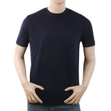 Men's Half Sleeves with Logo T-Shirt - Navy Blue, Men, T-Shirts And Polos, Chase Value, Chase Value