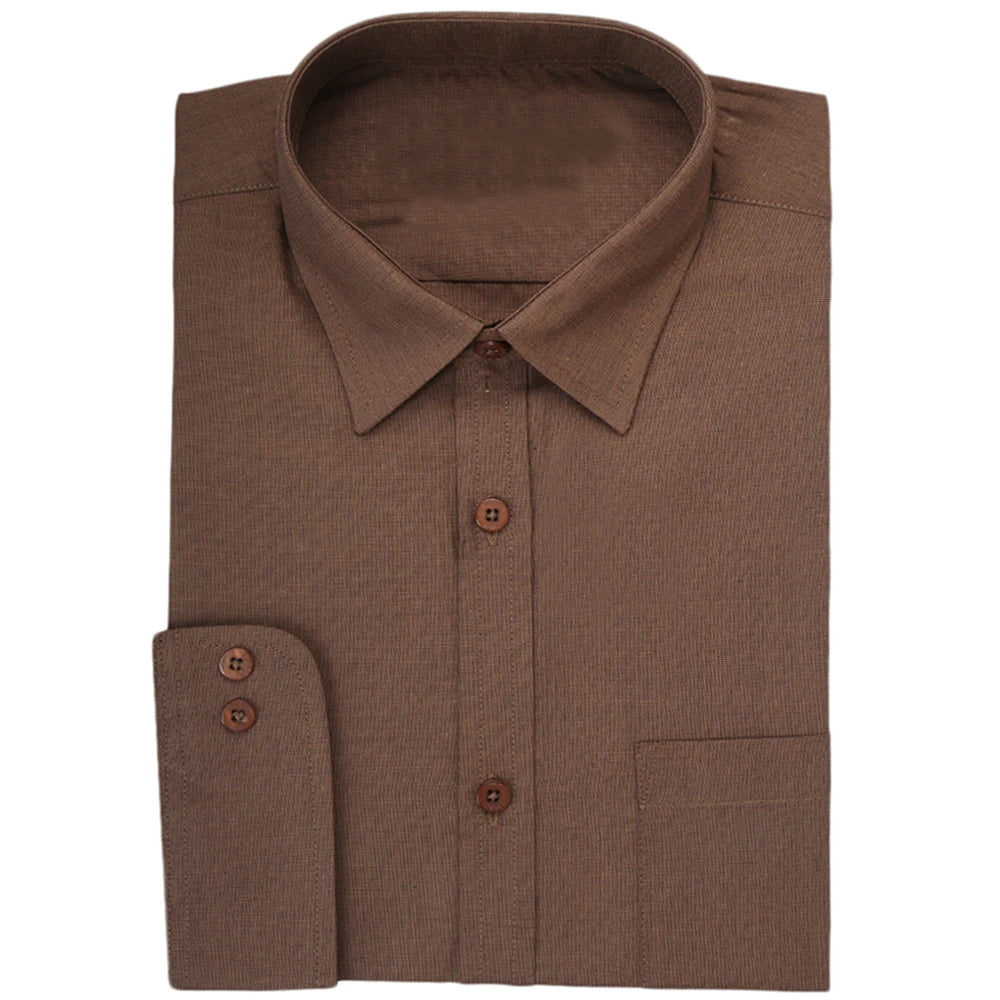 Men's Formal Plain Shirt - Coffee, Men, Shirts, Chase Value, Chase Value